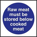 Picture of Raw Meat Store Below Cooked Meat Self Adhesive Vinyl